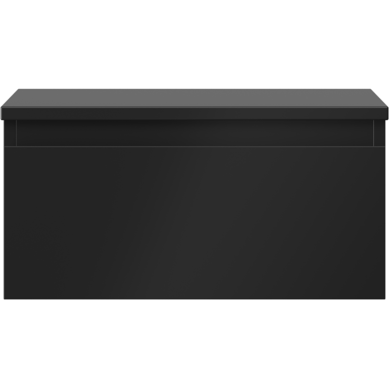 Mexen Orio vonios kambario spintelė po praustuvu 50 cm su stalviršiu, 1 stalčius, juoda mat - 91A10-05023-1-BFC71