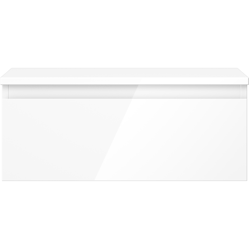 Mexen Orio vonios kambario spintelė po kriaukle 60 cm su stalviršiu, 1 stalčius, blizgi balta - 91A10-06023-1-BFC00