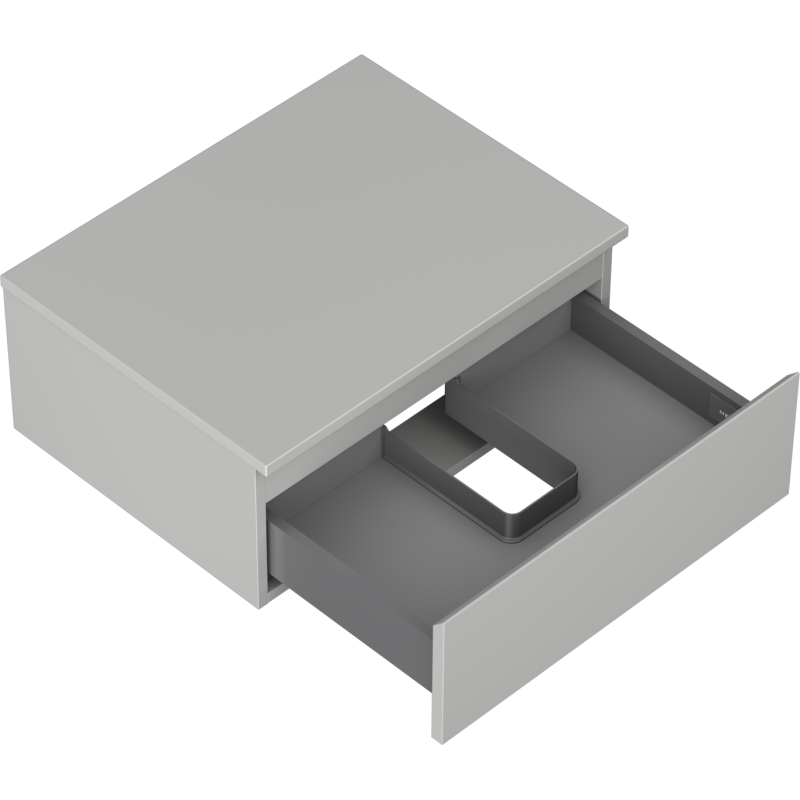 Mexen Orio vonios spintelė po praustuvu 60 cm su stalviršiu, 1 stalčius, pilkai matinė - 91A10-06023-1-BFC62