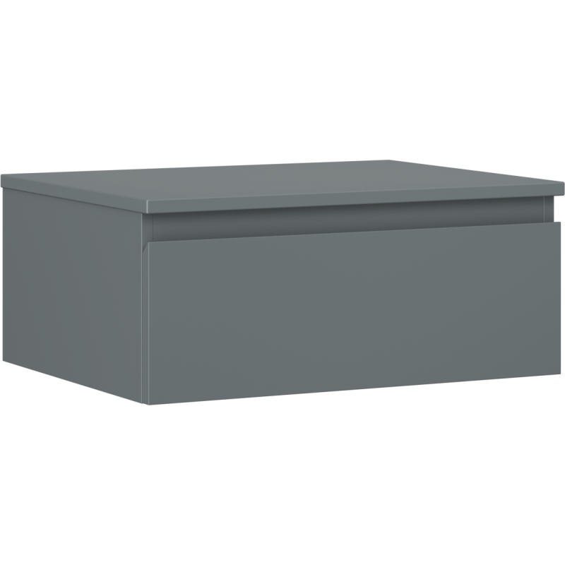 Mexen Orio vonios kambario spintelė po kriaukle 60 cm su stalviršiu, 1 stalčius, matinė grafito spalva - 91A10-06023-1-BFC66