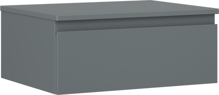 Mexen Orio vonios kambario spintelė po kriaukle 60 cm su stalviršiu, 1 stalčius, matinė grafito spalva - 91A10-06023-1-BFC66