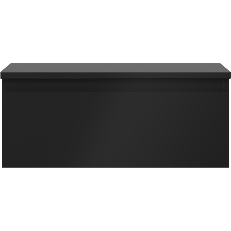 Mexen Orio vonios spintelė po praustuvu 60 cm su stalviršiu, 1 stalčius, juodas matinis - 91A10-06023-1-BFC71
