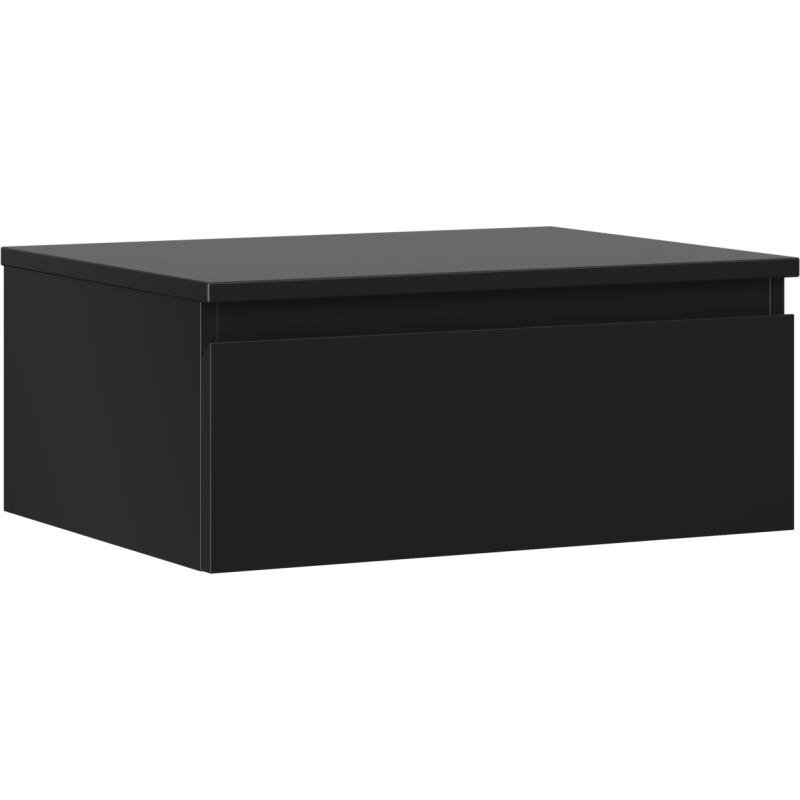 Mexen Orio vonios spintelė po praustuvu 60 cm su stalviršiu, 1 stalčius, juodas matinis - 91A10-06023-1-BFC71