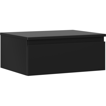 Mexen Orio vonios spintelė po praustuvu 60 cm su stalviršiu, 1 stalčius, juodas matinis - 91A10-06023-1-BFC71