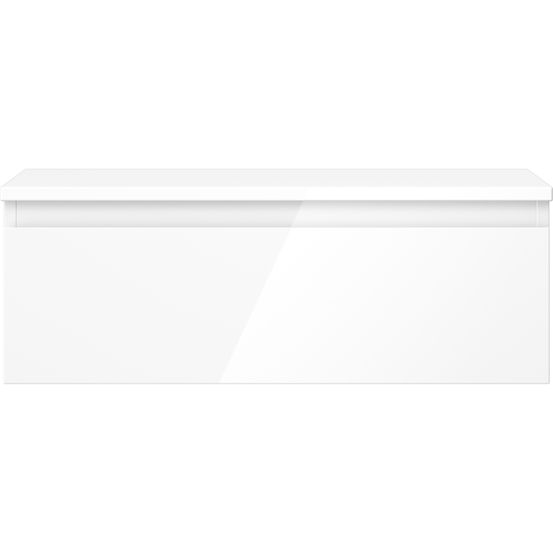 Mexen Orio vonios kambario spintelė po praustuvu 70 cm su stalviršiu, 1 stalčius, blizgi balta - 91A10-07023-1-BFC00