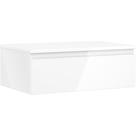 Mexen Orio vonios kambario spintelė po praustuvu 70 cm su stalviršiu, 1 stalčius, blizgi balta - 91A10-07023-1-BFC00