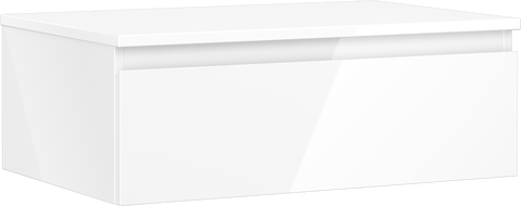 Mexen Orio vonios kambario spintelė po praustuvu 70 cm su stalviršiu, 1 stalčius, blizgi balta - 91A10-07023-1-BFC00