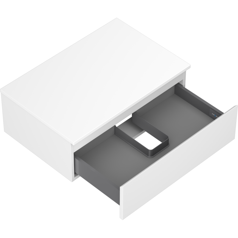 Mexen Orio vonios spintelė po kriaukle 70 cm su stalviršiu, 1 stalčius, balta matinė - 91A10-07023-1-BFC01