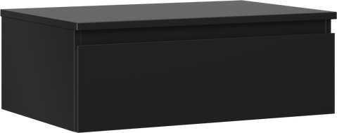 Mexen Orio vonios kambario spintelė po praustuvu 70 cm su stalviršiu, 1 stalčius, juoda matinė - 91A10-07023-1-BFC71