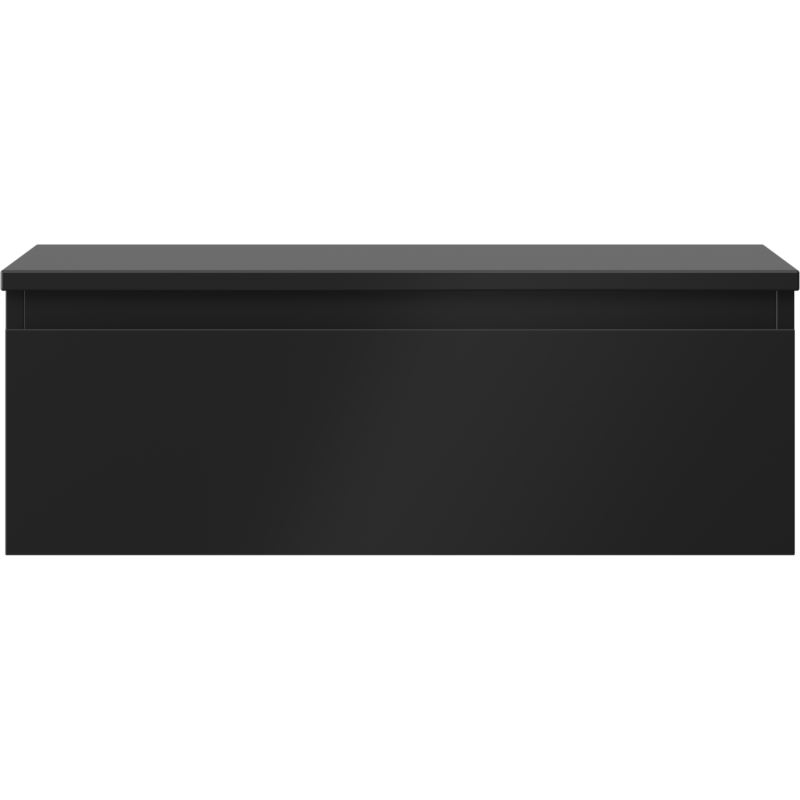 Mexen Orio vonios kambario spintelė po praustuvu 70 cm su stalviršiu, 1 stalčius, juoda matinė - 91A10-07023-1-BFC71