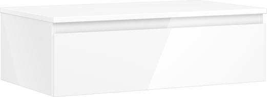 Mexen Orio vonios kriauklės spintelė 80 cm su stalviršiu, 1 stalčius, balta blizgi - 91A10-08023-1-BFC00