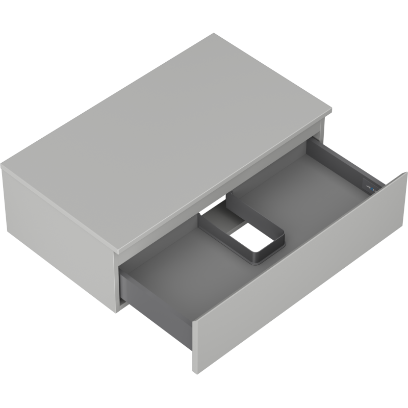 Mexen Orio vonios spintelė po praustuvu 80 cm su stalviršiu, 1 stalčius, pilka matinė - 91A10-08023-1-BFC62
