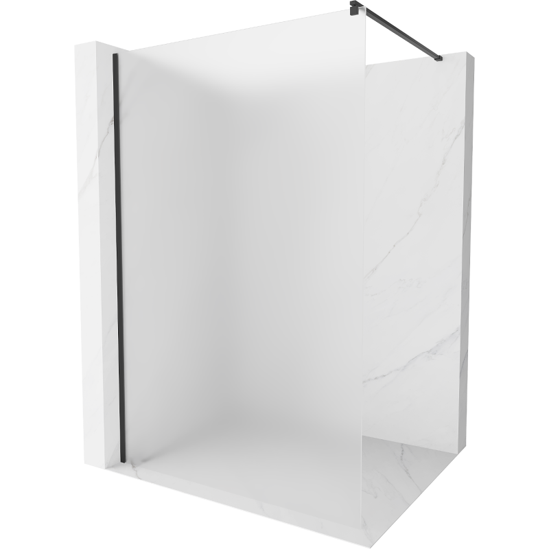 Mexen Kioto dušo siena Walk-in 80 x 200 cm, šerkšnas 8 mm, juoda - 800-080-101-70-30