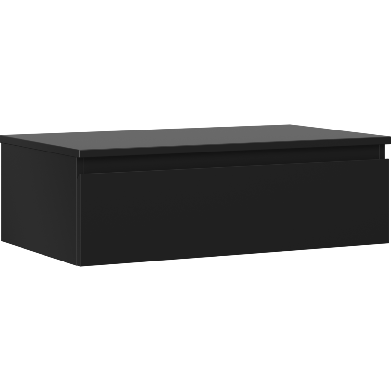 Mexen Orio vonios spintelė su stalviršiu po praustuvu 80 cm, 1 stalčius, juoda matinė - 91A10-08023-1-BFC71