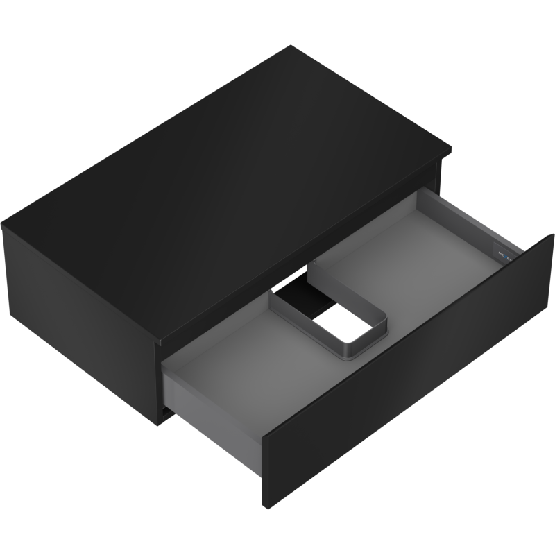 Mexen Orio vonios spintelė su stalviršiu po praustuvu 80 cm, 1 stalčius, juoda matinė - 91A10-08023-1-BFC71