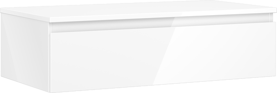 Mexen Orio vonios spintelė po praustuvu 90 cm su stalviršiu, 1 stalčius, blizgi balta - 91A10-09023-1-BFC00