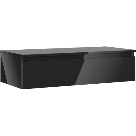 Mexen Orio vonios kambario spintelė su stalviršiu 100 cm, 1 stalčius, juodas blizgesys - 91A10-10023-1-BFC70
