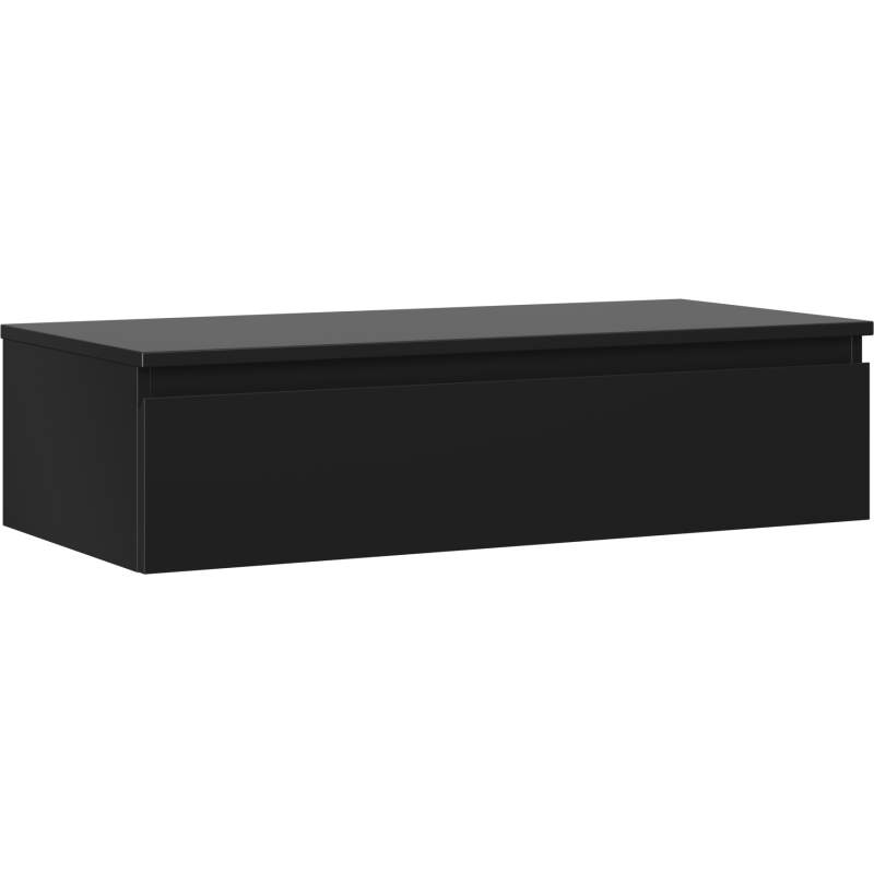 Mexen Orio vonios kambario spintelė po praustuvu 100 cm su stalviršiu, 1 stalčius, juoda matinė - 91A10-10023-1-BFC71