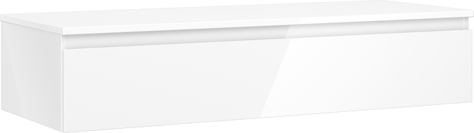 Mexen Orio vonios kambario spintelė po praustuve 120 cm su stalviršiu, 1 stalčius, blizgus baltas - 91A10-12023-1-BFC00