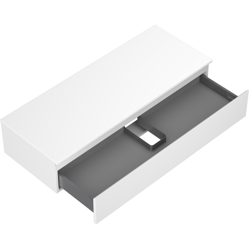Mexen Orio vonios spintelė po praustuvu 120 cm su stalviršiu, 1 stalčius, balta matinė - 91A10-12023-1-BFC01