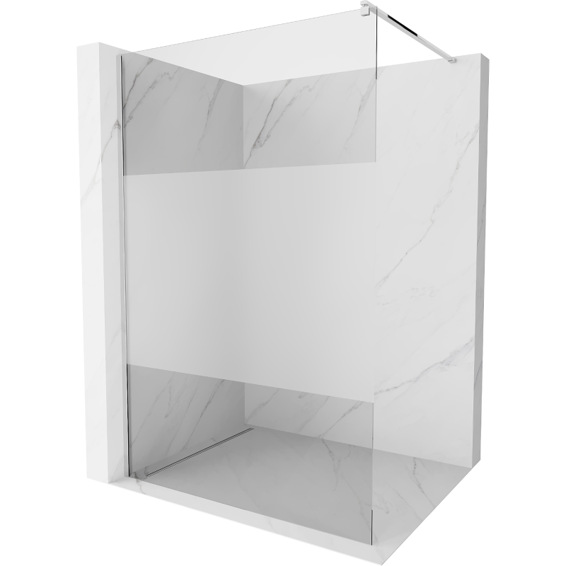 Mexen Kioto dušo sienelė Walk-in 120 x 200 cm, skaidri/ matinė 8 mm, chromas - 800-120-101-01-35