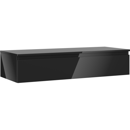 Mexen Orio vonios spintelė po praustuvu 120 cm su stalviršiu, 1 stalčius, juoda blizgi - 91A10-12023-1-BFC70