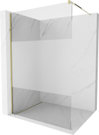 Mexen Kioto dušo pertvara Walk-in 100 x 200 cm, permatomas/matinis 8 mm, auksinė - 800-100-101-50-35