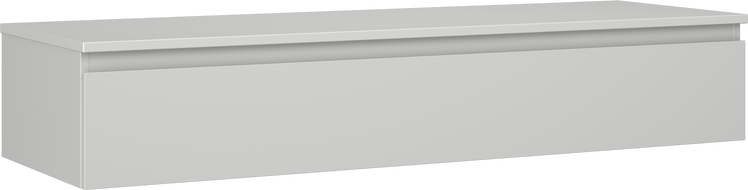 Mexen Orio vonios spintelė po kriaukle 140 cm su stalviršiu, 1 stalčius, pilka matinė - 91A10-14023-1-BFC62