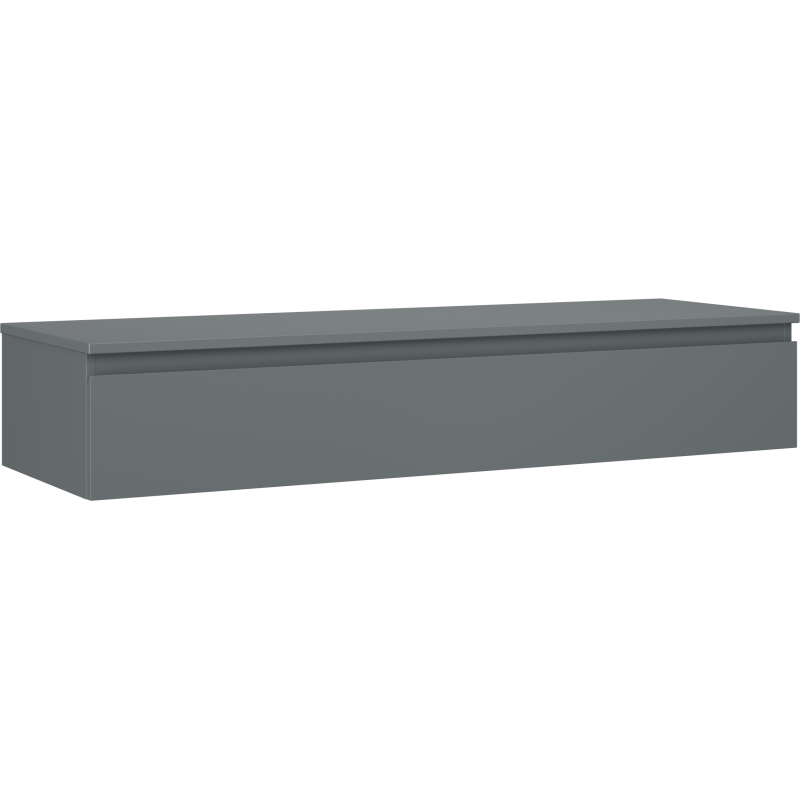 Mexen Orio vonios spintelė po praustuvu 140 cm su stalviršiu, 1 stalčius, grafito matinė - 91A10-14023-1-BFC66