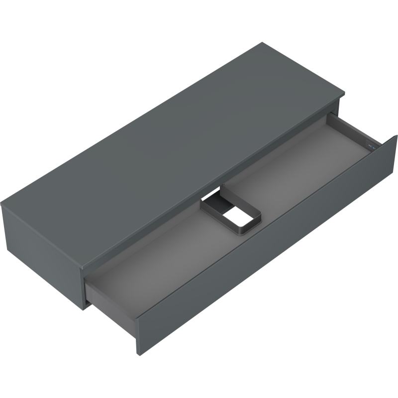 Mexen Orio vonios spintelė po praustuvu 140 cm su stalviršiu, 1 stalčius, grafito matinė - 91A10-14023-1-BFC66