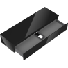 Mexen Orio vonios spintelė po kriaukle 140 cm su stalviršiu, 1 stalčius, juodas blizgesys - 91A10-14023-1-BFC70