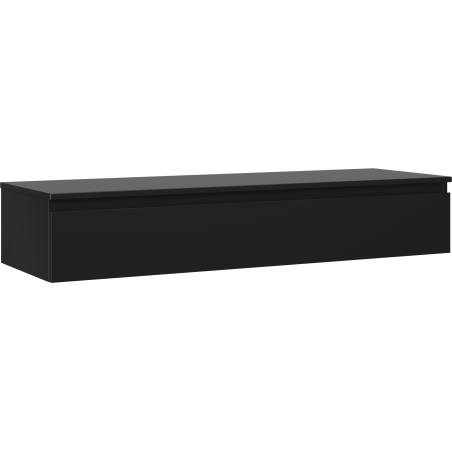 Mexen Orio vonios spintelė po praustuvu 140 cm su stalviršiu, 1 stalčius, juoda matinė - 91A10-14023-1-BFC71