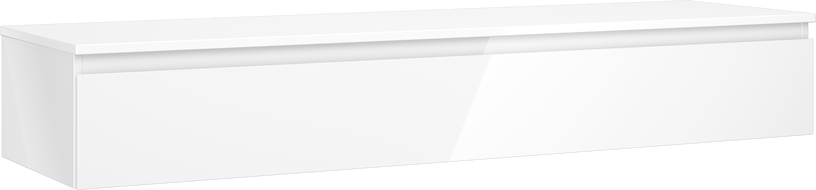Mexen Orio vonios spintele po praustuvu 160 cm su stalviršiu, 1 stalčius, blizgi balta - 91A10-16023-1-BFC00