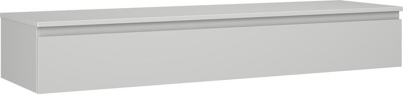 Mexen Orio vonios spintelė 160 cm su stalviršiu, 1 stalčius, pilka matinė - 91A10-16023-1-BFC62