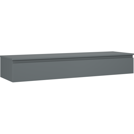 Mexen Orio vonios spintelė po praustuvu 160 cm su stalviršiu, 1 stalčius, matinė grafito spalva - 91A10-16023-1-BFC66