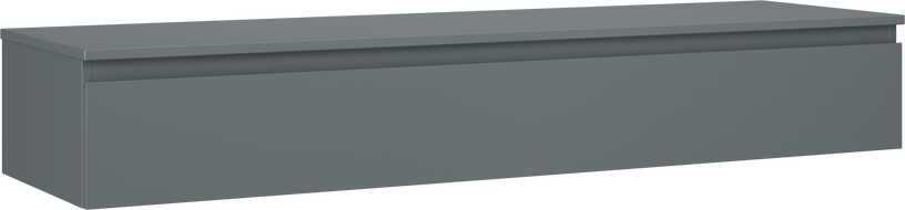 Mexen Orio vonios spintelė po praustuvu 160 cm su stalviršiu, 1 stalčius, matinė grafito spalva - 91A10-16023-1-BFC66