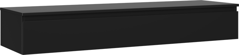 Mexen Orio vonios spintelė su kriauklės pagrindu 160 cm su stalviršiu, 1 stalčius, juoda matinė - 91A10-16023-1-BFC71