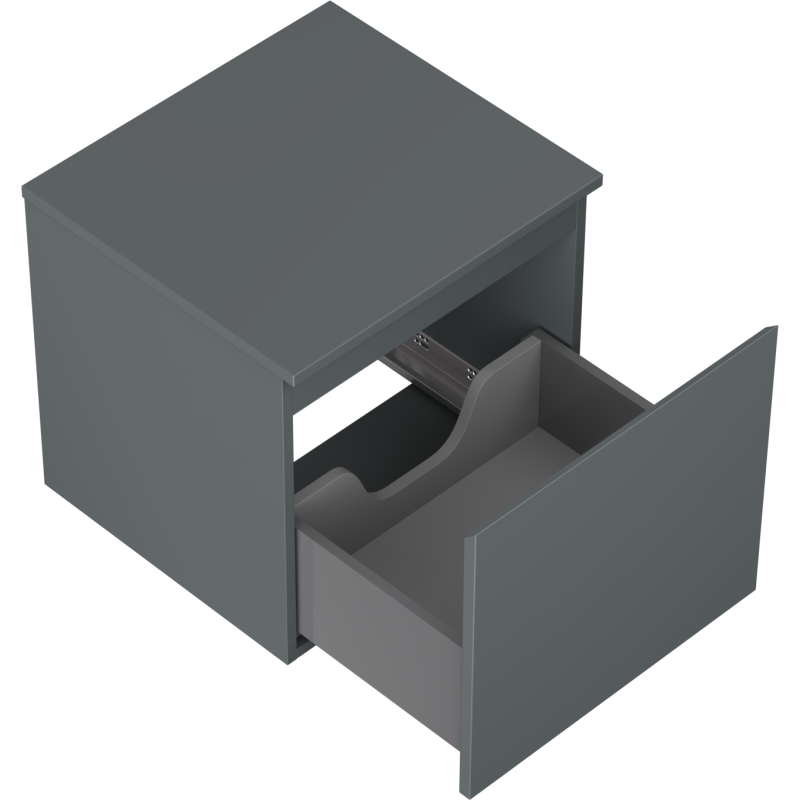 Mexen Orio vonios kambario spintelė su stalviršiu 50 cm, 1 stalčius, grafito matas - 91A10-05047-1-BFC66