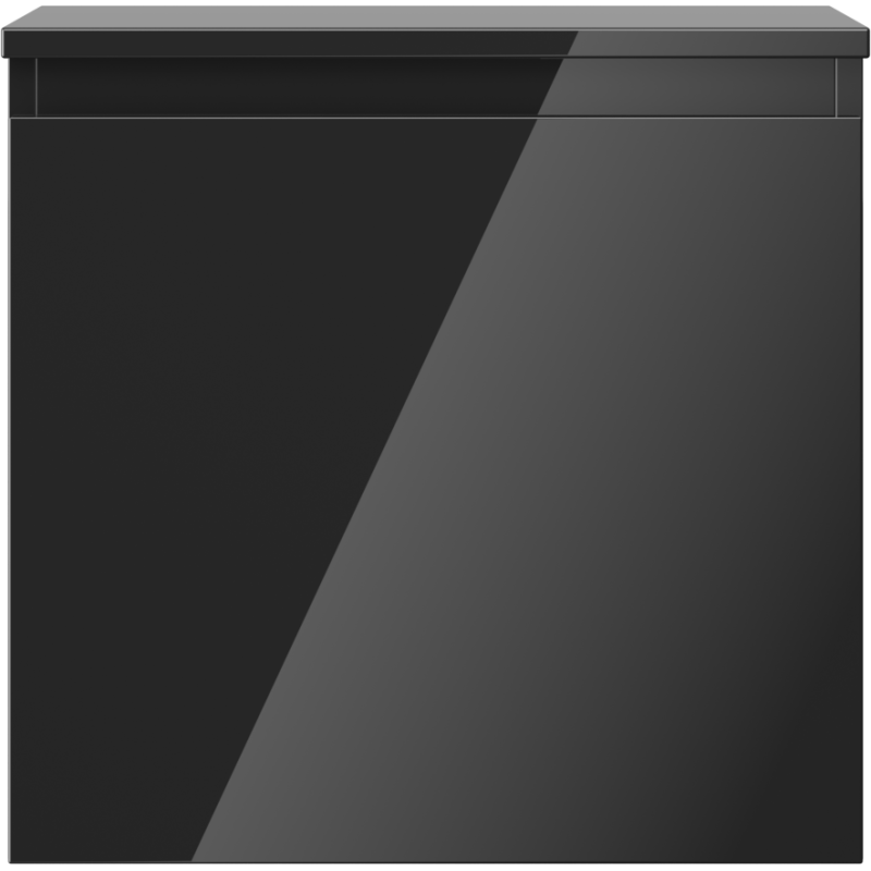 Mexen Orio vonios kambario spintelė 50 cm su stalviršiu, 1 stalčius, juodas blizgesys - 91A10-05047-1-BFC70