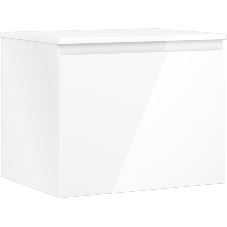 Mexen Orio vonios spintelė po praustuvu 60 cm su stalviršiu, 1 stalčius, baltas blizgus - 91A10-06047-1-BFC00