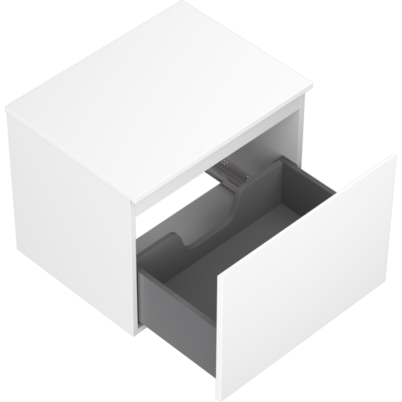 Mexen Orio vonios spintelė po praustuvu 60 cm su stalviršiu, 1 stalčius, balta matinė - 91A10-06047-1-BFC01