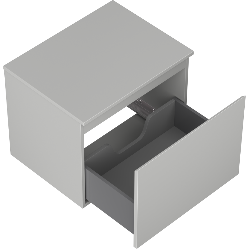 Mexen Orio vonios kambario spintelė su stalviršiu, 60 cm, 1 stalčius, pilka matinė - 91A10-06047-1-BFC62