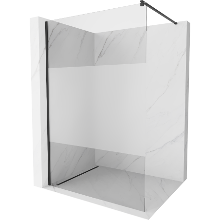 Mexen Kioto dušo siena Walk-in 100 x 200 cm, skaidri/ matinė 8 mm, juoda - 800-100-101-70-35