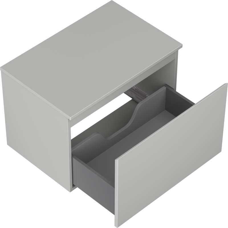 Mexen Orio vonios spintelė po praustuvu, 70 cm su stalviršiu, 1 stalčiu, pilkas matinė - 91A10-07047-1-BFC62