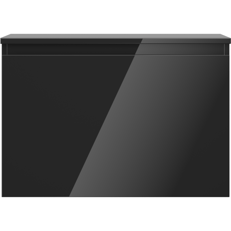 Mexen Orio vonios spintelė po praustuvu 70 cm su stalviršiu, 1 stalčius, juodas blizgesys - 91A10-07047-1-BFC70