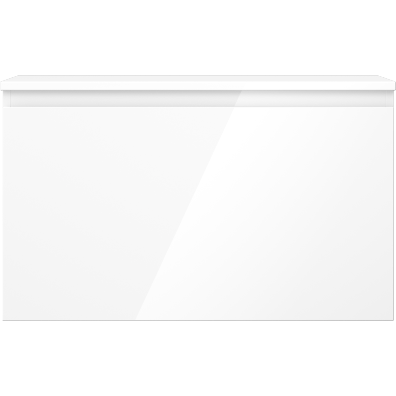 Mexen Orio vonios spintelė po kriaukle 80 cm su stalviršiu, 1 stalčius, balta blizgi - 91A10-08047-1-BFC00