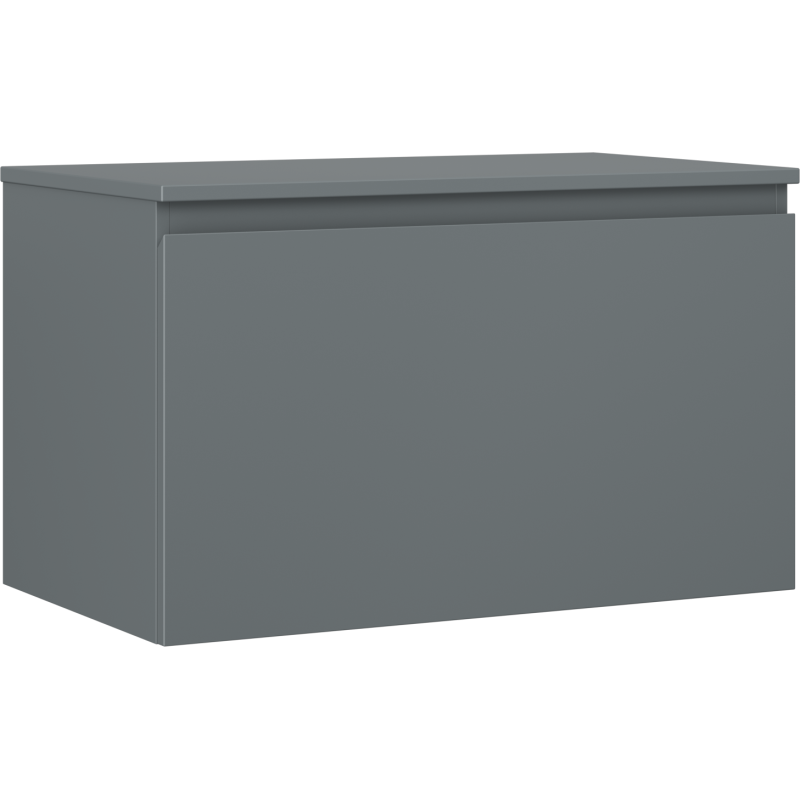 Mexen Orio vonios spintelė po praustuvu 80 cm su stalviršiu, 1 stalčius, matinė grafito spalva - 91A10-08047-1-BFC66