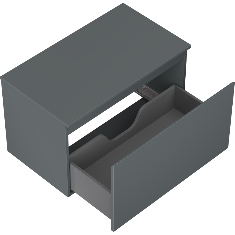 Mexen Orio vonios spintelė po praustuvu 80 cm su stalviršiu, 1 stalčius, matinė grafito spalva - 91A10-08047-1-BFC66