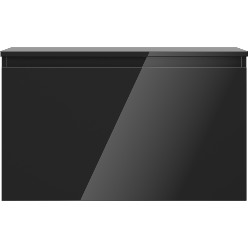 Mexen Orio vonios spintelė po praustuvu su stalviršiu 80 cm, 1 stalčius, juoda blizgi - 91A10-08047-1-BFC70