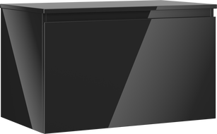 Mexen Orio vonios spintelė po praustuvu su stalviršiu 80 cm, 1 stalčius, juoda blizgi - 91A10-08047-1-BFC70